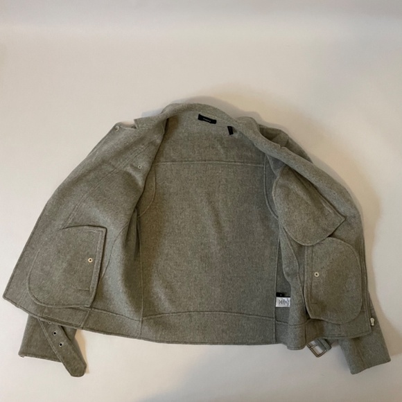 Theory Tralsmin New Divide Cashmere Wool Moto Biker Jacket Women's Medium Gray - Picture 8 of 10